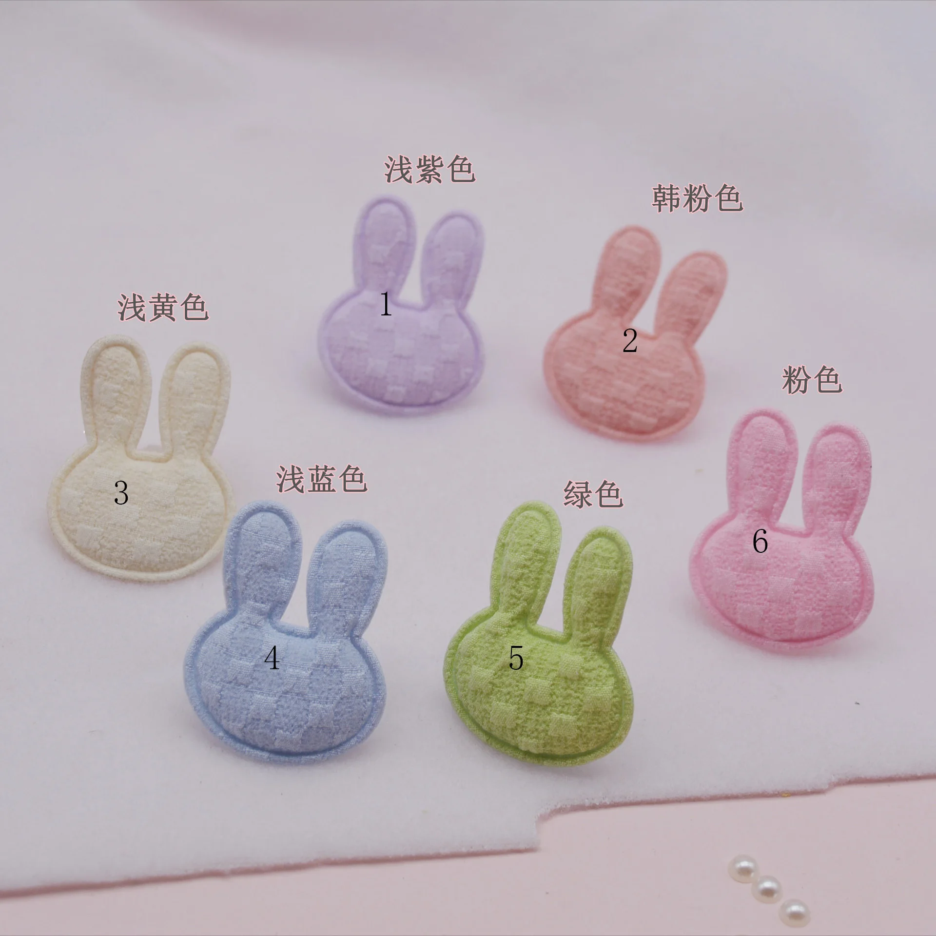 

60Pcs 4.5*3.5cm Cotton colorful rabbit Applique for DIY Clothes Hat Headwear Patch Sewing Crafts Gloves Socks Decoration