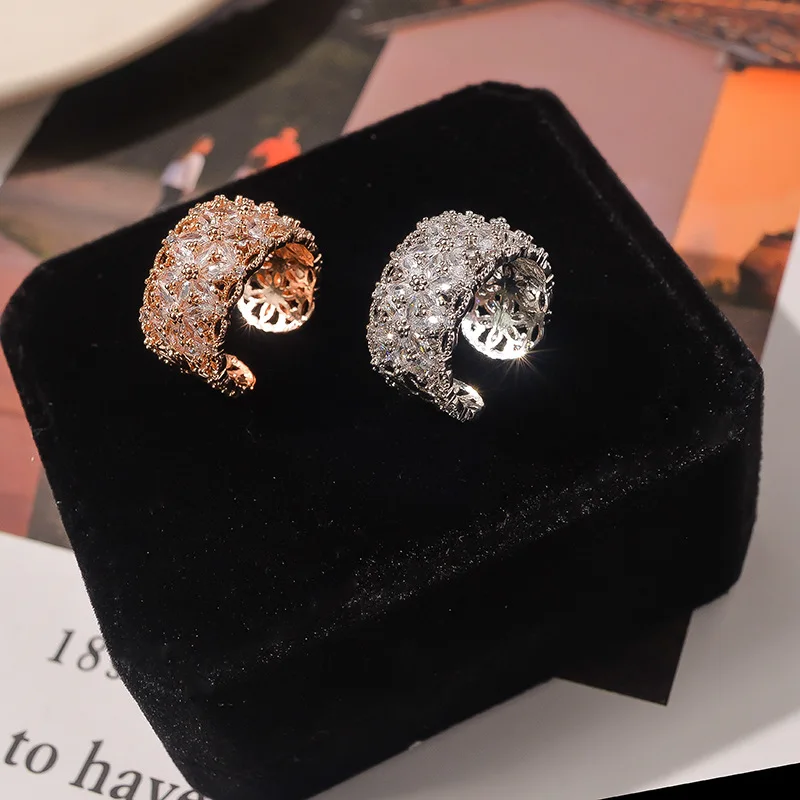 

Лидер продаж, модные классические ювелирные изделия, потрясающие многорядные эластичные кольца с бриллиантами для женщин