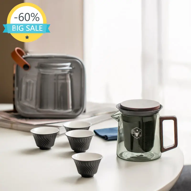 

Top Grade Heat Resistant Tea Pot Glass Health Kung Fu Kettle Portable Travel Tea Pot Infusions Tea Set Housewares Teiera Teaware