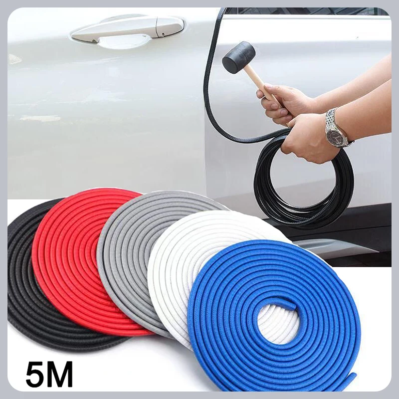 

5M U Type Car Door Edge Protective Rubber Strips Side Doors Moldings Adhesive Scratch Protector Anti Collision Auto Decoration