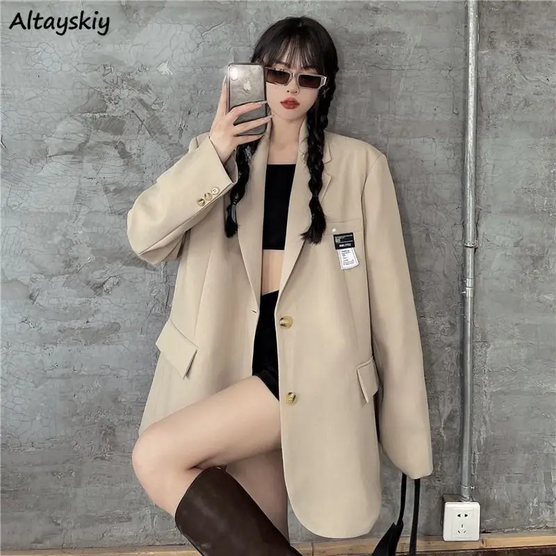 Блейзеры женские свободные крутые уличные универсальные дизайнерские весенние