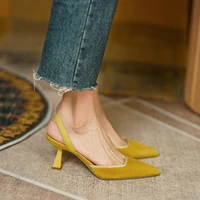 tophqws retro elegant high heels sandals women 2022 new pointed toe luxury brand heels shoes women pumps fashion party sandals