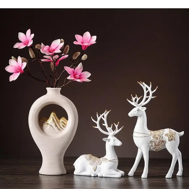 Керамическая ваза в китайском стиле с вырезами современное домашнее украшение