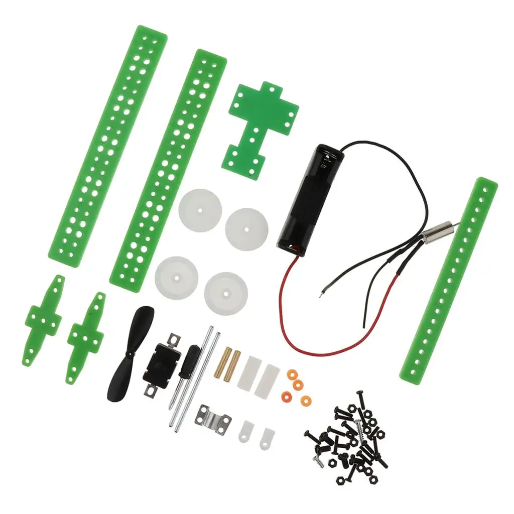 Самодельный зеленый самолёт с фиксированным крылом детская сборка набор моделей