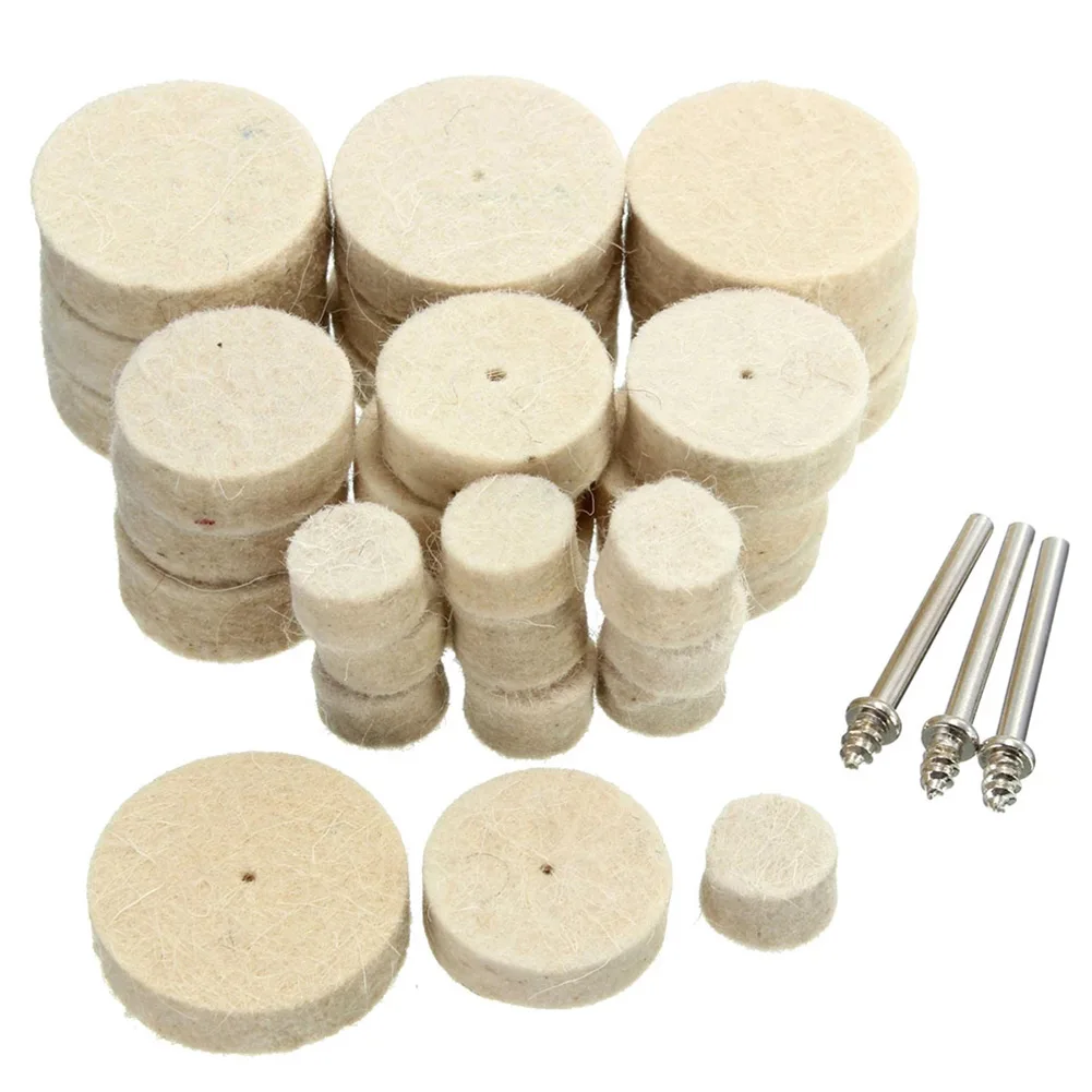 

33pcs/set Buffing Wheel Wool Felt Polishing Wheels Metal Wood Cleaning Tool With 3mm Shank For Dremel Rotary Tool Accessories