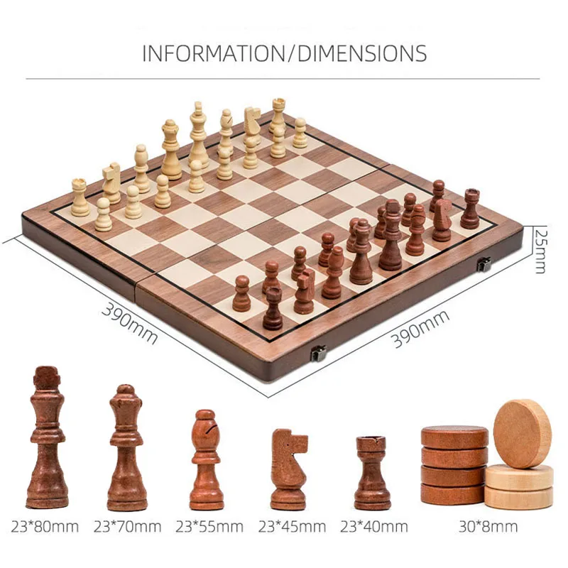 Роскошная деревянная шахматная игра 4 Queen 39x39 см шахматные шашки 2 в 1 шахматный