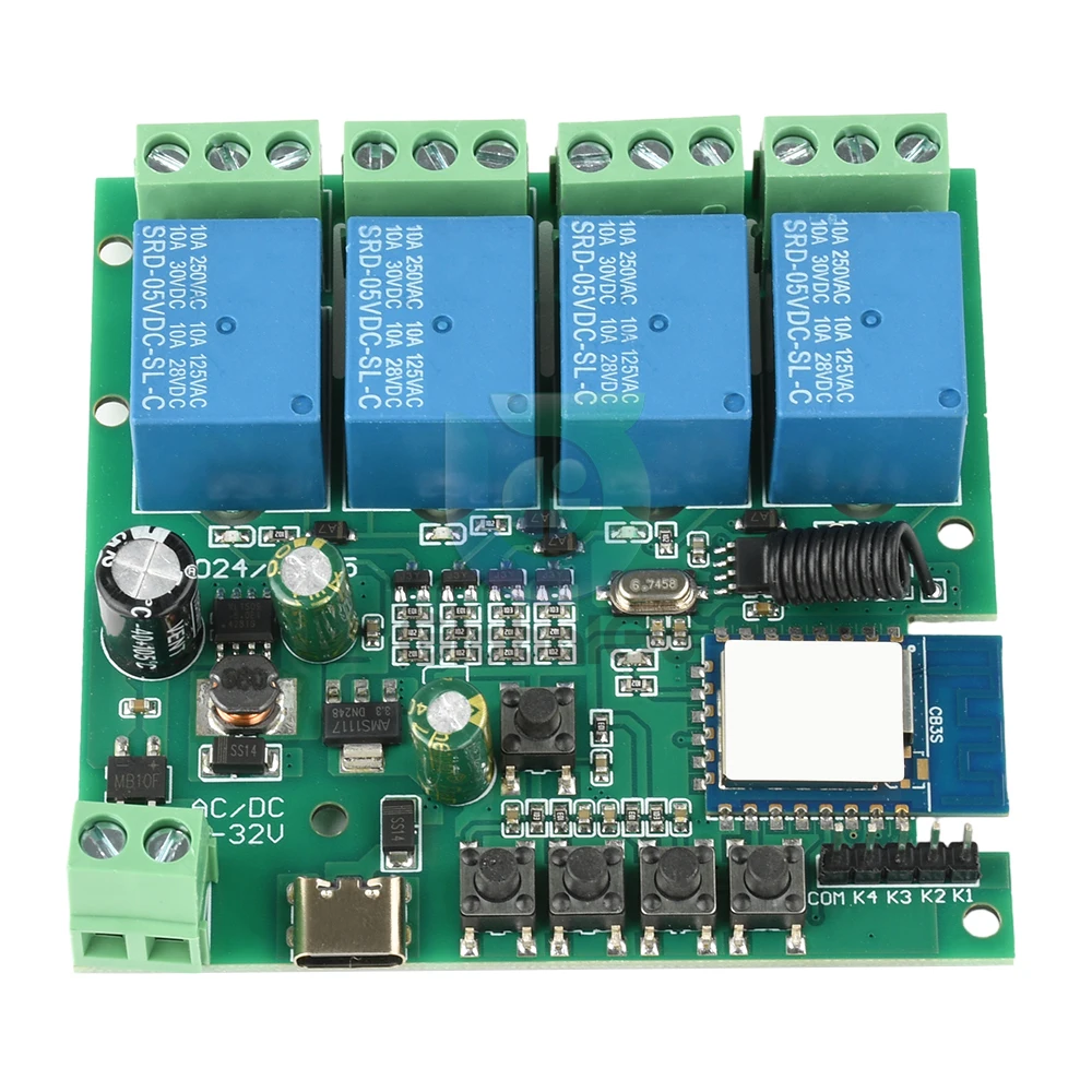 

4-канальный Wi-Fi реле интеллектуальный модуль беспроводного переключателя USB 5 В постоянного/переменного тока 7-32 В RF 433 МГц умный дом переключатель стиля жизни с Tuya