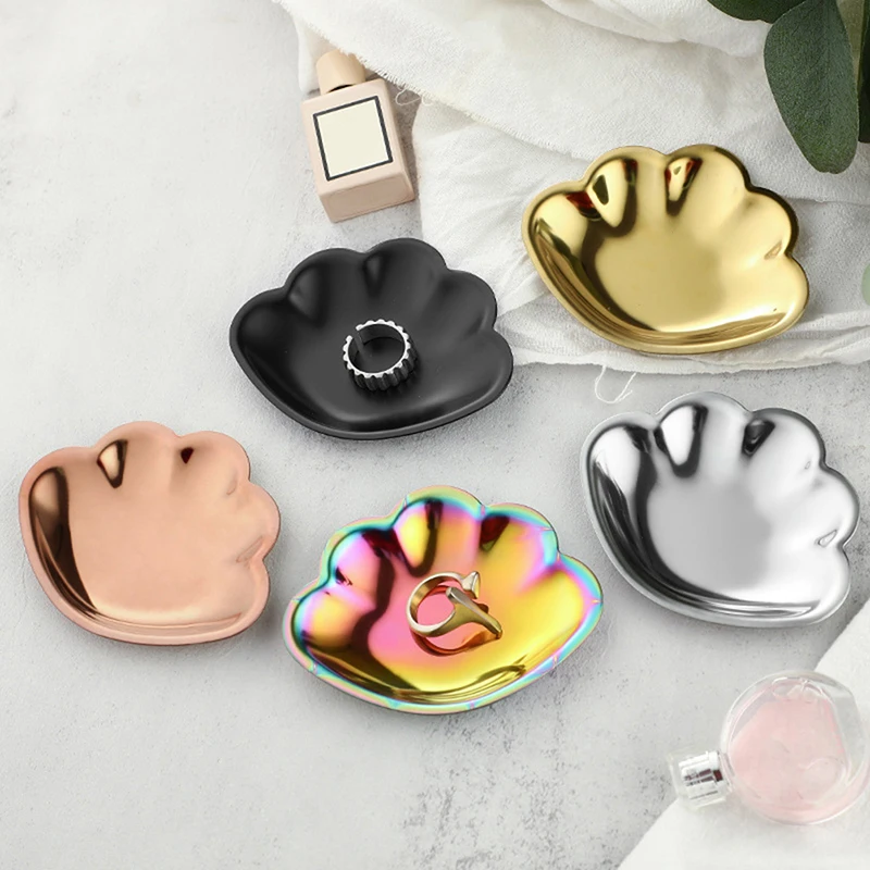 

Cosmetic Jewelry Tray Metal Storage Tray Home Decoration Tray Sweetheart Tray Stainless Steel Heart-shaped Cat Claw Shaped Tray