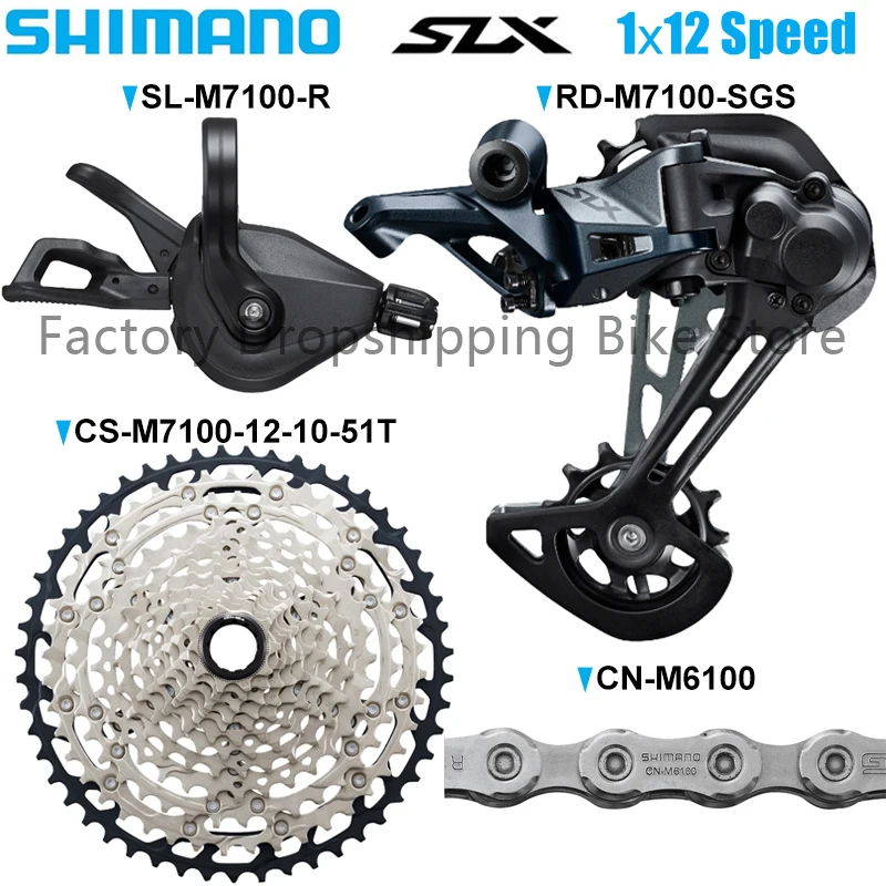 

Переключатель передач SHIMANO SLX M7100, задний переключатель передач для горных велосипедов, 12 Скоростей, 51T MS HG, кассета, звездочка X12, оригинальные детали цепи