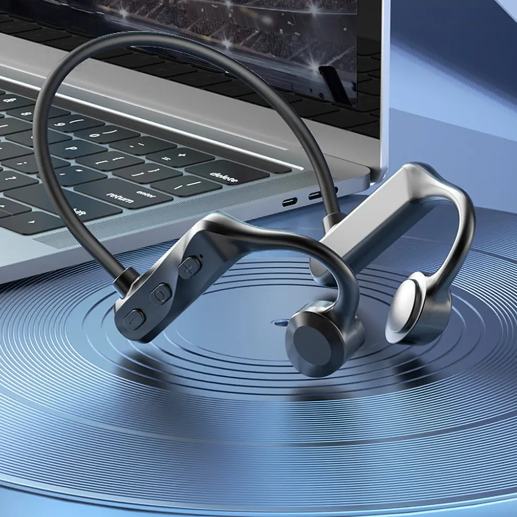 

Беспроводная гарнитура, Bluetooth 5,0, аудио-оборудование для костей, уличные виды спорта, стерео, водонепроницаемая, Спортивная гарнитура с микр...