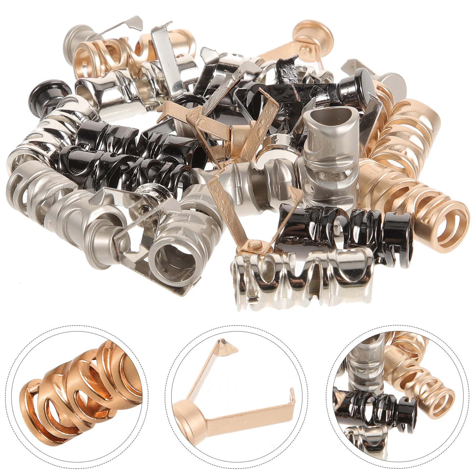 16 Pcs Trousers Cord Stops Drawstrings Jewelry Accessories Locks Pants Metal End Caps Shoelace Rope Stopper Ends Tips