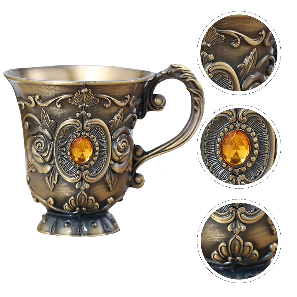 

Cupmetal Mug Goblet Vintage Chalice Beer Champagne Embossed Drink Novelty Drinking Glasses Party Portablemini Red