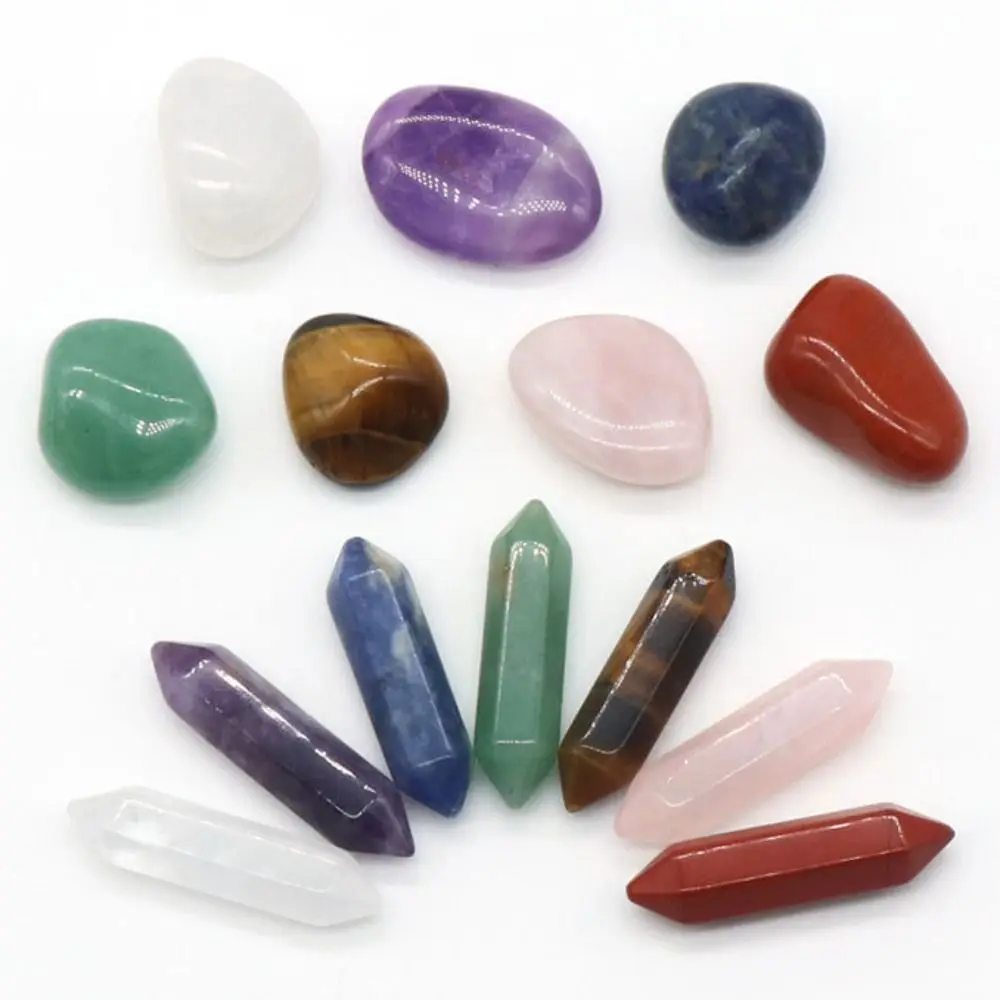 

Natural Stone Set 7 Chakra Reiki Healing Stone Quartz Mineral Ornament Healing Gemstone Home Decoration Craft Stones Gifts
