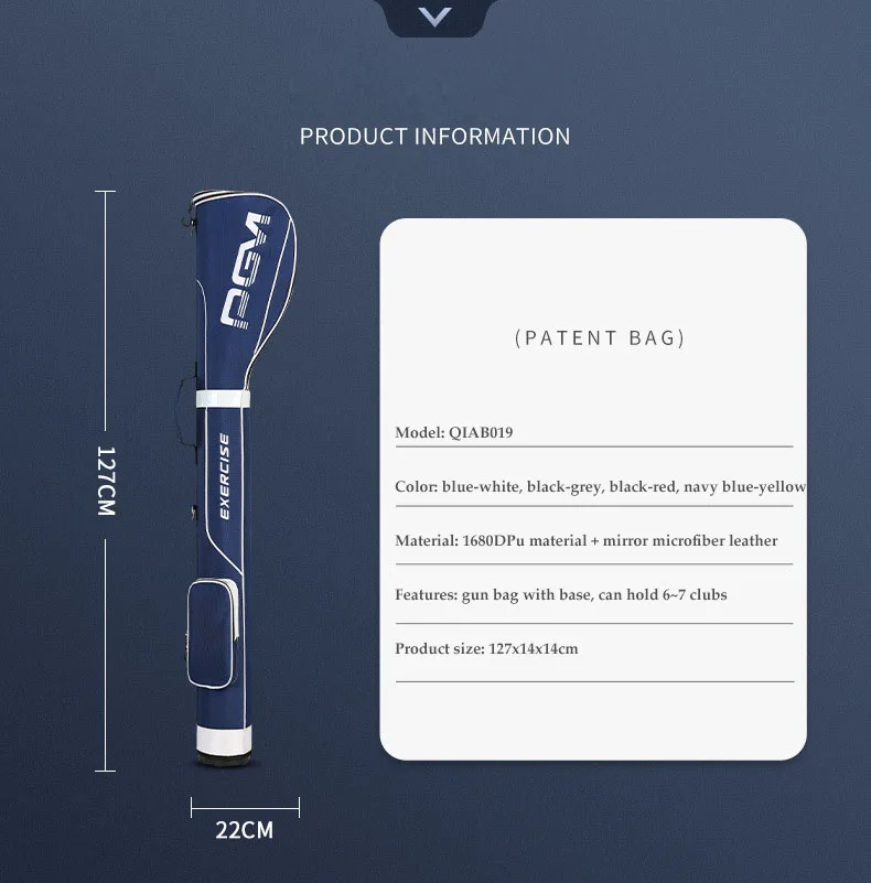 PGM Golf PU Bag Gun Package Bag Men's Women Lightweight Putter  Woods Irons Club Bag Large Capacity Can Hold 6-7 Clubs QIAB019