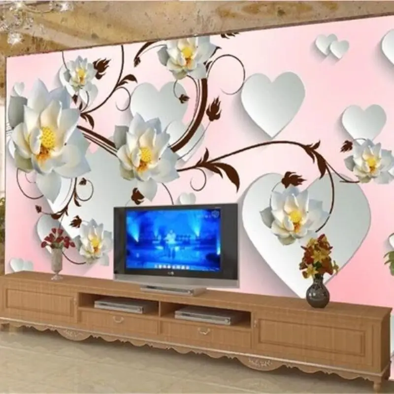 

beibehang Custom wallpaper 3d photo mural living room lotus TV background wall 3d bedroom hotel wall papers home decor wallpaper