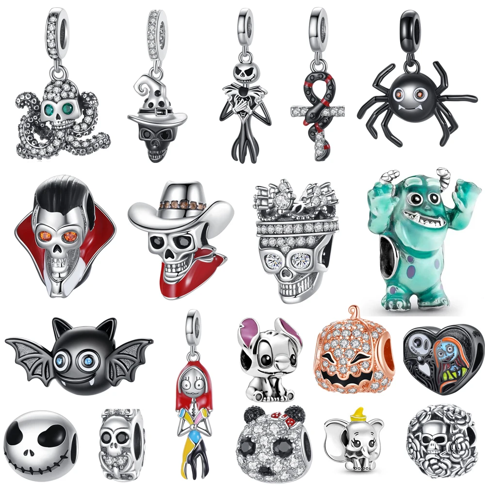 

Новые украшения для Хэллоуина в виде лампы, бусины, подходят для оригинальных шармов pandora 925, подвески в виде демона для женщин, ювелирные бра...