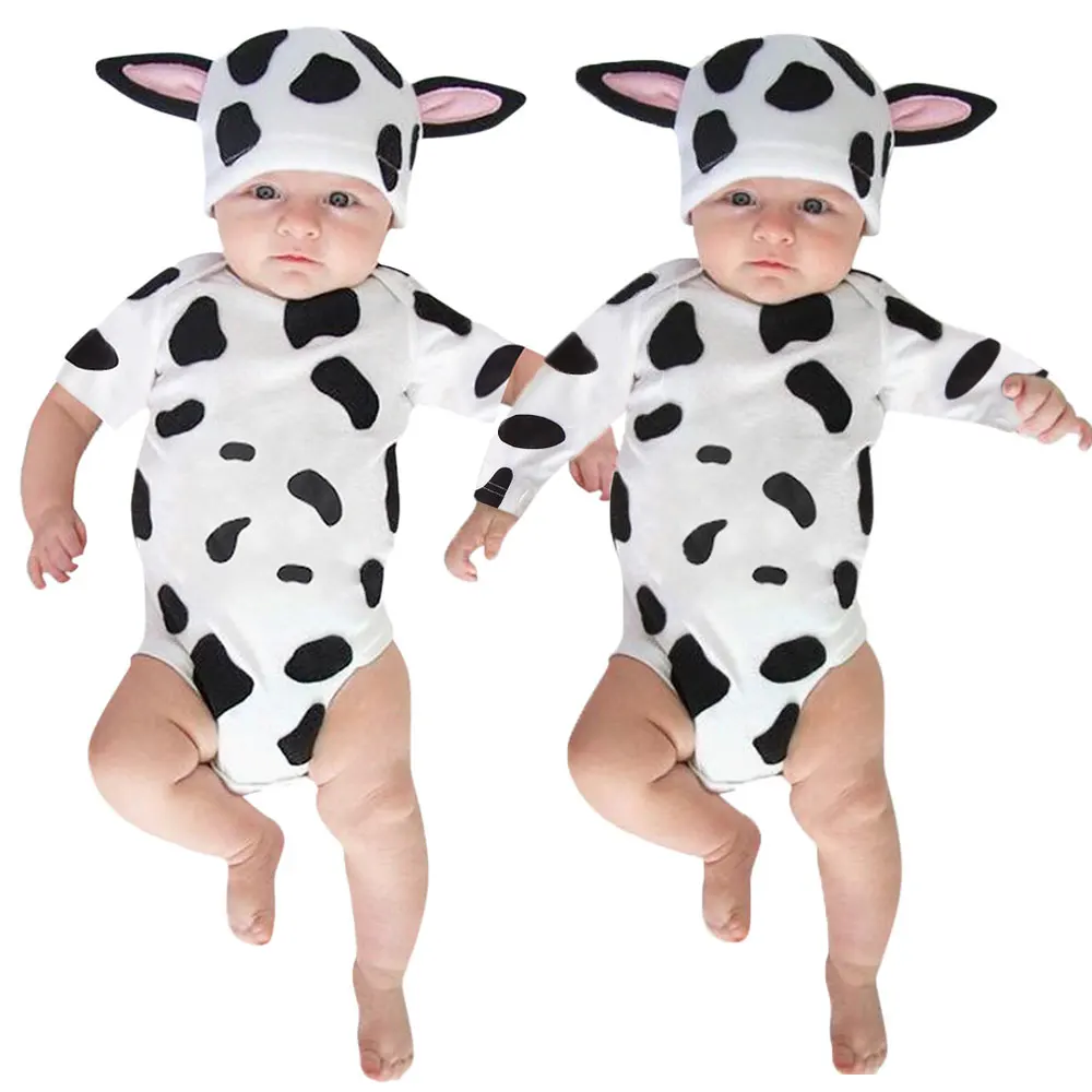 

Baby Romper Bodysuit Milk Cow Costume for Infant Toddler Boys Girls Halloween Birthday Photograph Fancy Dress 6M 12M 18M 24M