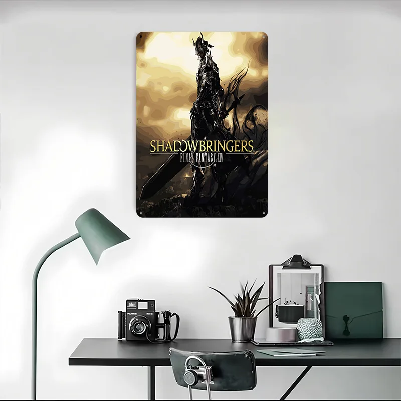 Фото Металлический постер Fantasy XIV: Shadowbringers, индивидуальный дизайн, винтажные металлические таблички, ретро-плакаты для декора гостиной, Wand Deko №4