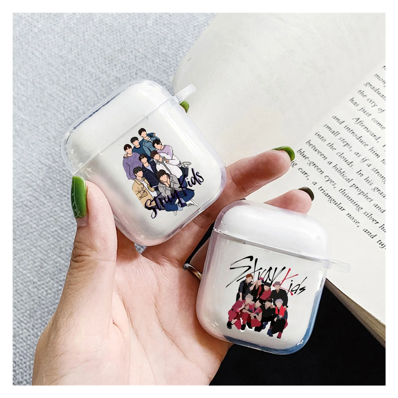 

Новинка модный детский силиконовый чехол для наушников Kpop Stray для Airpods 1 2 Мультяшные беспроводные наушники прозрачный мягкий защитный чехол...