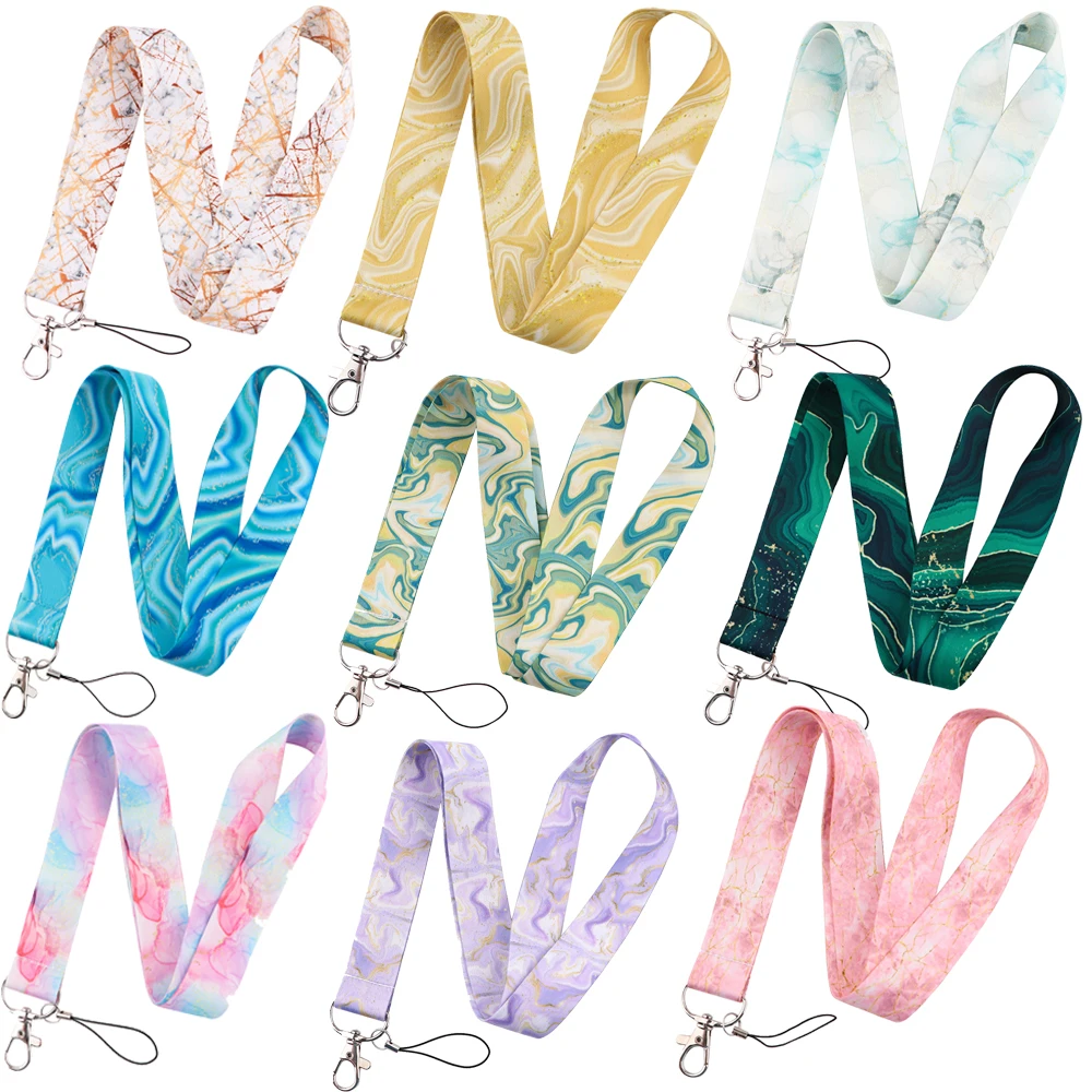 YL1281 европейские мраморные ремешки для ключей с рисунком бейдж ID-карты минимализм