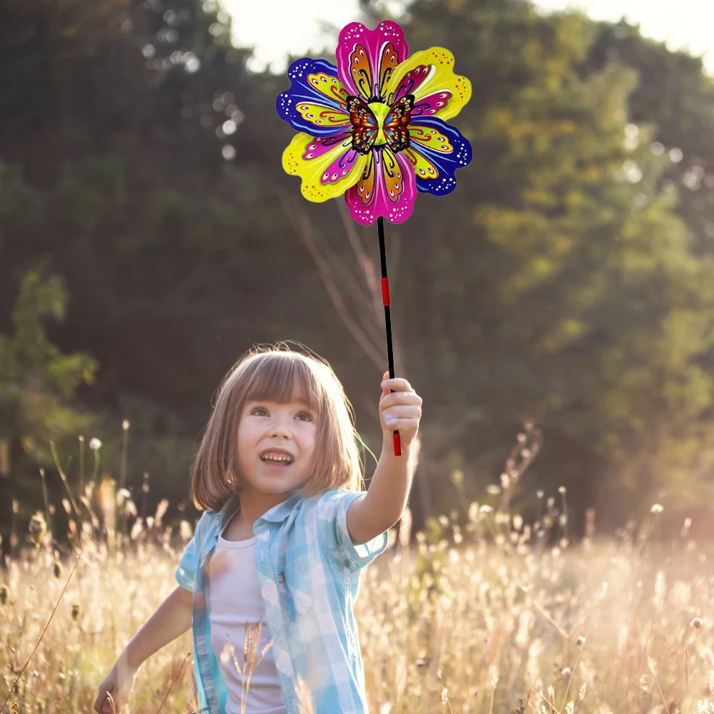 3D-бабочка Красочная Ветряная Мельница-спиннер Садовый Декоративный Кол Дизайн