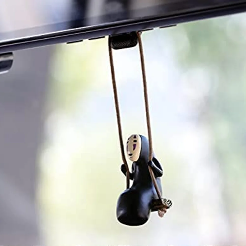 

1PC Cute Anime Car Mirror Hanging Accessories No Face Man Car Pendant Accessory Ornament for Rear View Mirror Decor Anime Gift