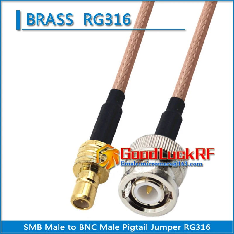 

1X Pcs High-quality SMB Male To Q9 BNC Male Pigtail Jumper RG316 extend Cable 50 ohm Low Loss SMB - BNC