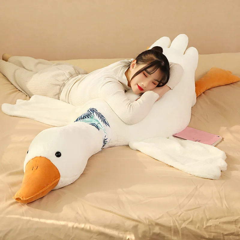 

50-160CM Stuffed Pet Toy Baby Sleep Giant Pillow Lovely Soft Goose Large Plush Doll Birthday Gift For Girlfriend Child Present