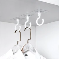 2pcs transparent hangers self adhesive wall hooks storage holders in bathroom kitchen stick on door hooks for keys towels