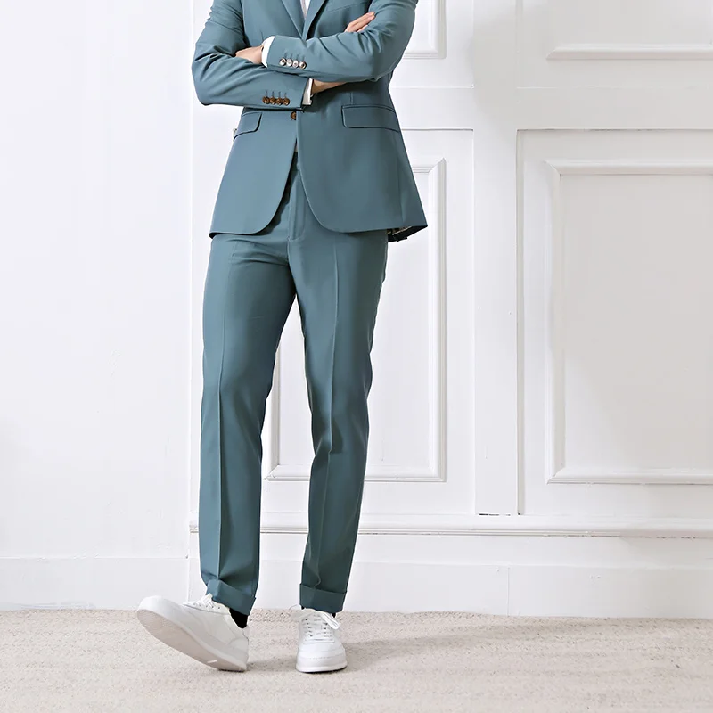 Оригинальные облегающие мужские брюки Themasee повседневные Стрейчевые прямые с