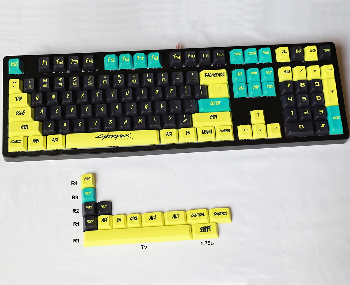 Клавиатуры Cyberpunk Cherry Profile PBT Dyesub для MX переключателей на 61 63 67 68 75 84 87 96 98 100 104 FC980