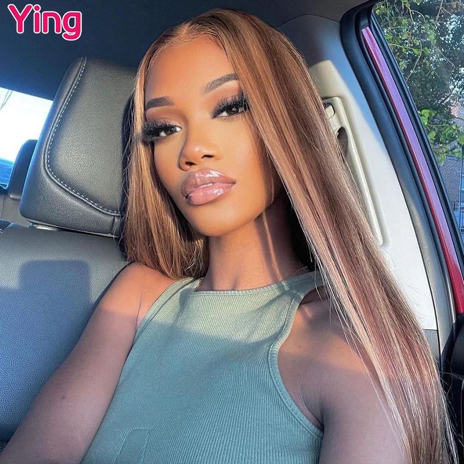 

Ying Bone Straight 4/27 Highlight Honey Blonde 12 A 13x4 Lace Front Wig 13x6 Lace Front Wig PrePlucked 5x5 Transparent Lace Wig