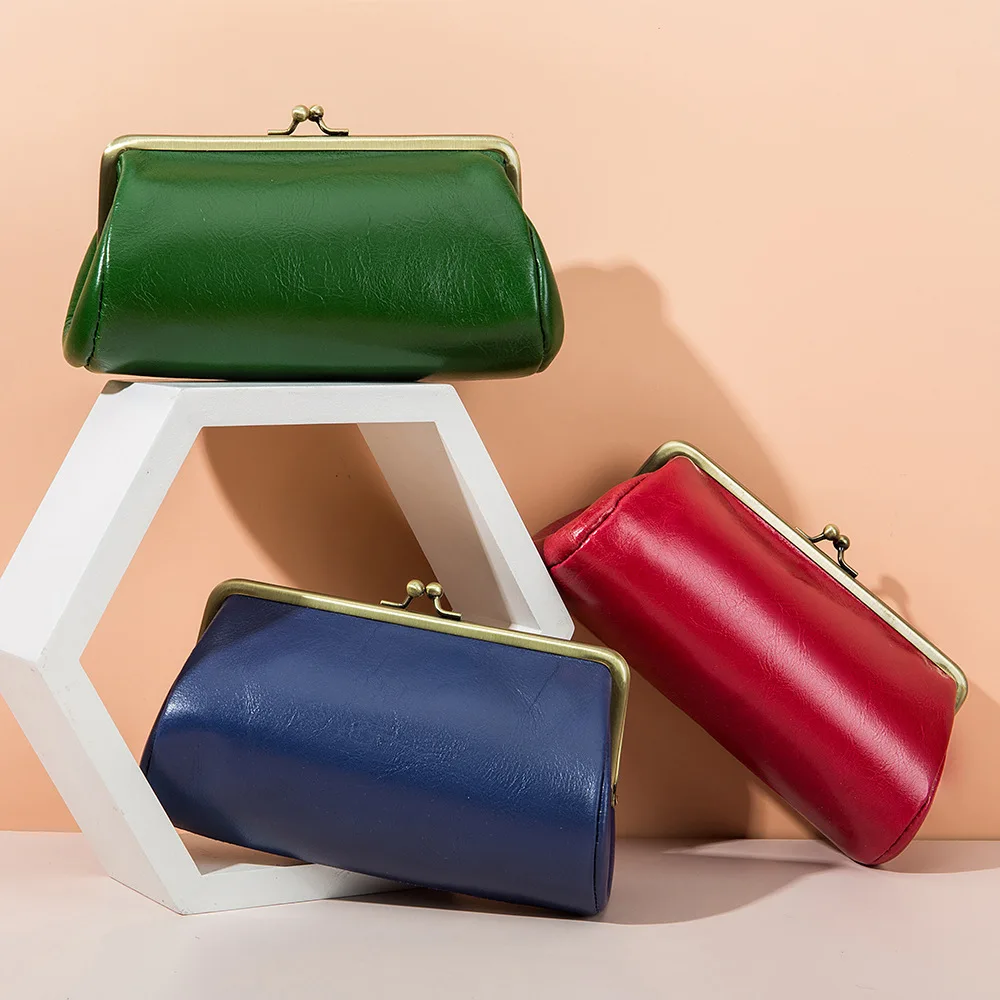 

Женские кошельки из натуральной кожи, Модный женский кошелек с пряжкой Kiss, клатч, кошелек для вечеринки, длинный Дамский кошелек с зажимом, Ж...