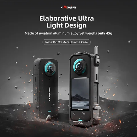 Amagis для insta360 X3 металлическая клетка для кроликов 360X3 защитная рамка аксессуары Холодный башмак интерфейс алюминиевый сплав Оболочка Чехол