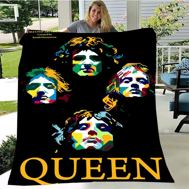 

Freddie Mercury Queen-Rock-Band Soft Plush Blanket,Flannel Blanket Throw Blanket for Living Room Bedroom Bed Sofa Picnic Cover
