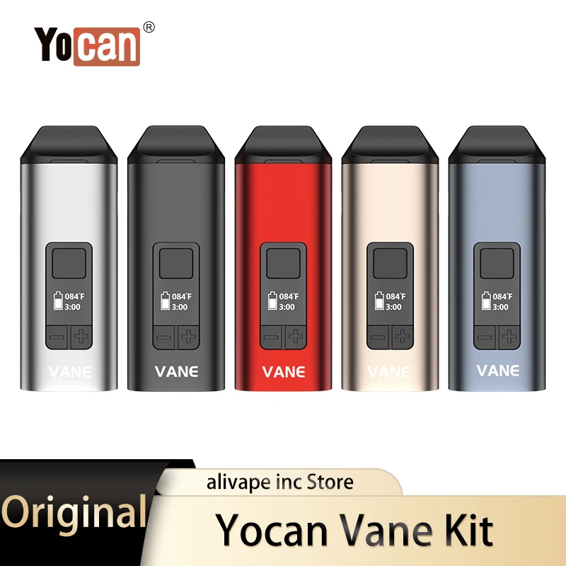 

Original Yocan Vane Kit Ceramic Heating Chamber Dry Herb Vaporizer 1100mAh Electronic Cigarette OLED Display Box Mod Vape Kit