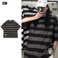 newness funny striped cotton 2022 all match man streetwear casual youthful harajuku couples top casual o neck cool new t shirt