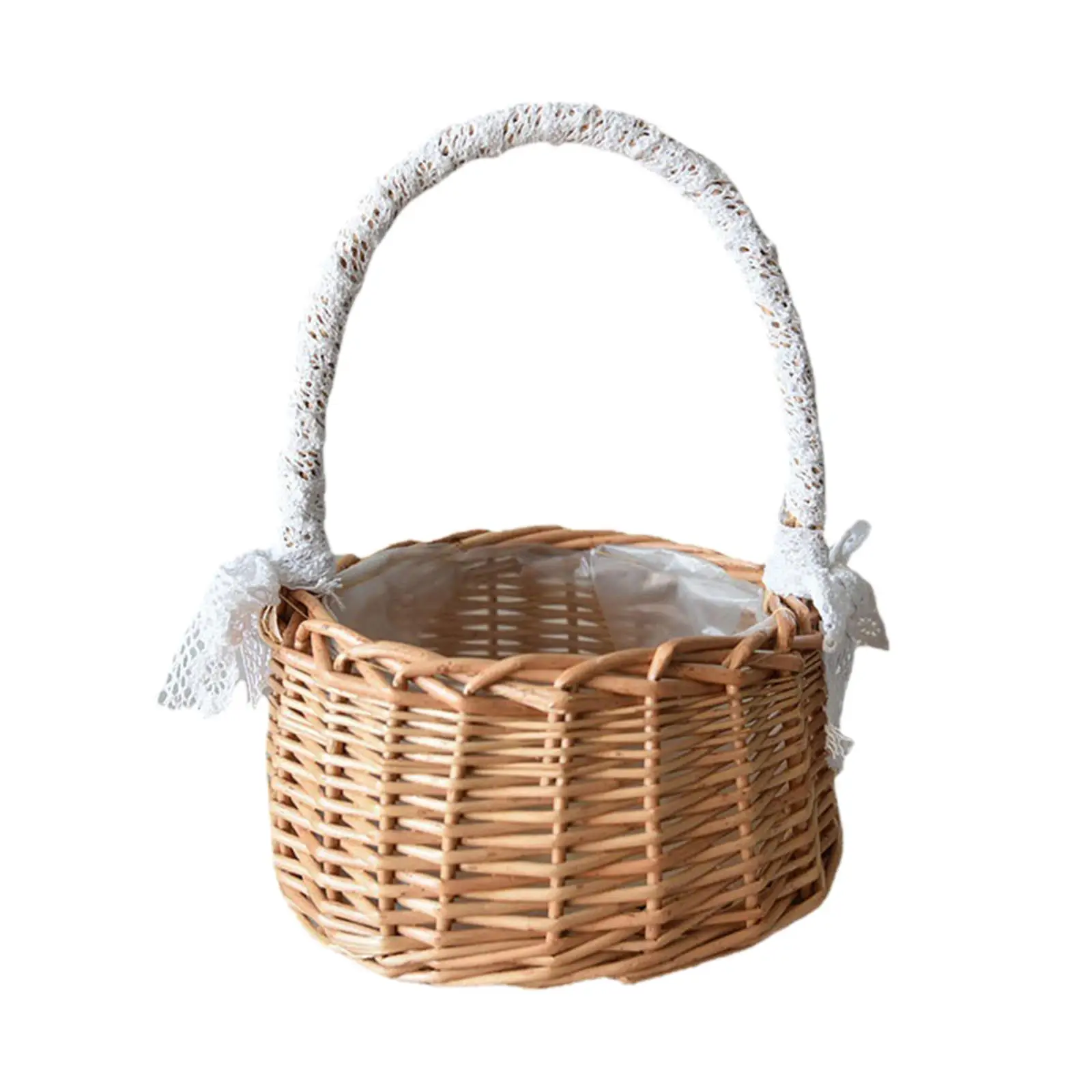 

3pcs Natural Rattan Storage Basket Flower Arrangement Girl Gifts Decorative