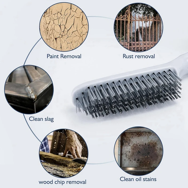 Щетка из проволоки нержавеющей стали 2 шт. с прочной ручкой и металлическим