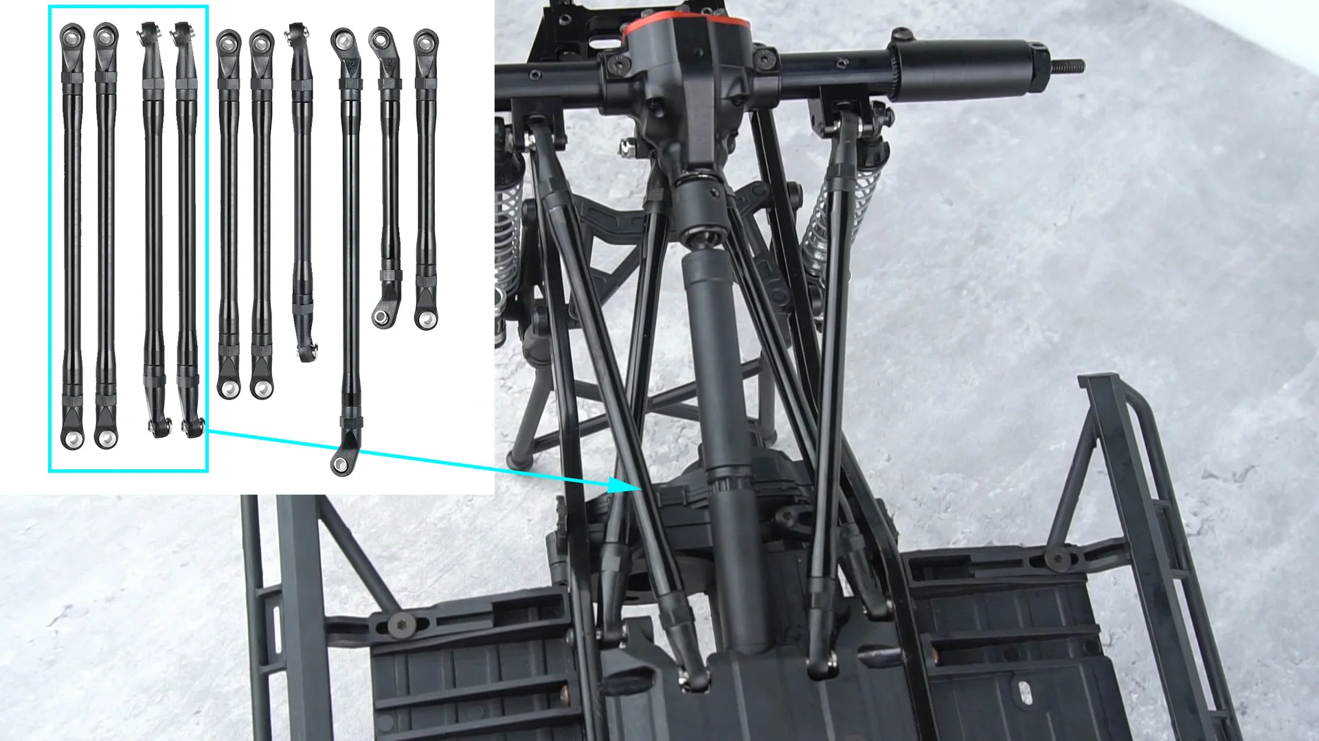 AXSPEED 10 шт. тяги из алюминиевого сплава звенья шасси и пластмассовый конец стержня