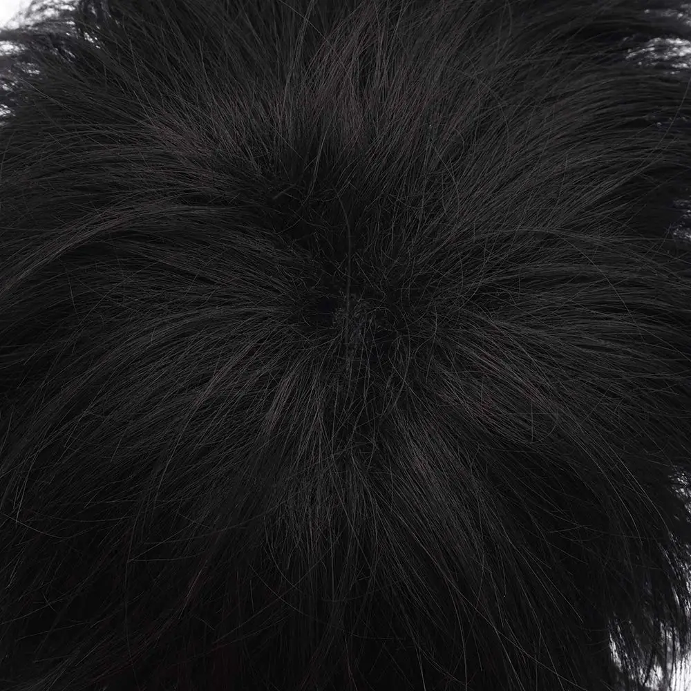 Короткие чёрные термостойкие синтетические волосы для косплея Хэллоуина аниме