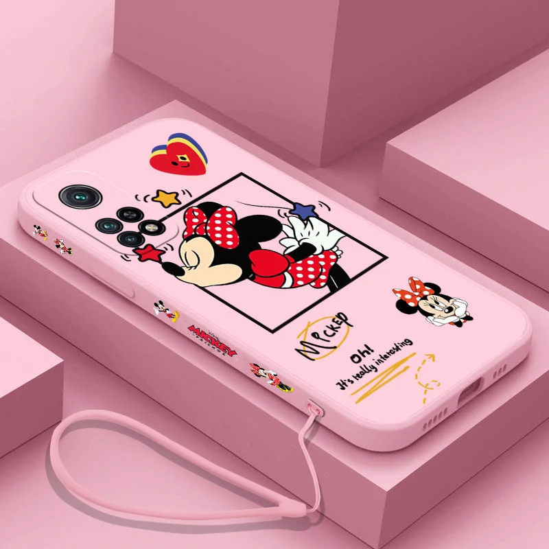 

Mickey And Minnie Phone Case For OPPO Realme 8 7 7i 6i 6 Pro C11 C12 C15 C20 C21Y C25 C25S RENO 4 4G FIND X3 LITE With Lanyard