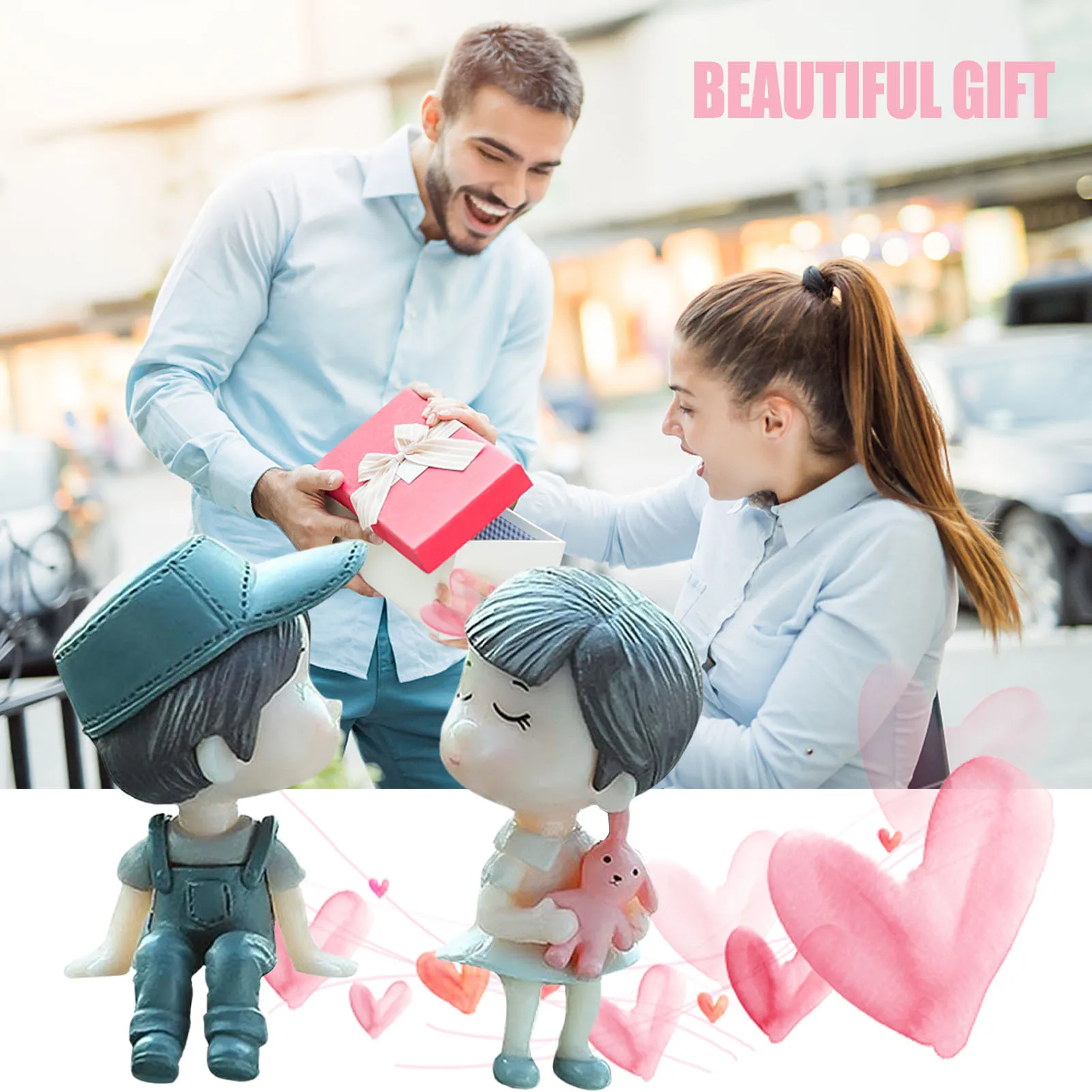 

Симпатичные парные фигурки для интерьера автомобиля, фигурки для пары, фигурки для пары, фигурки кукол, фигурки для салона автомобиля, прибо...