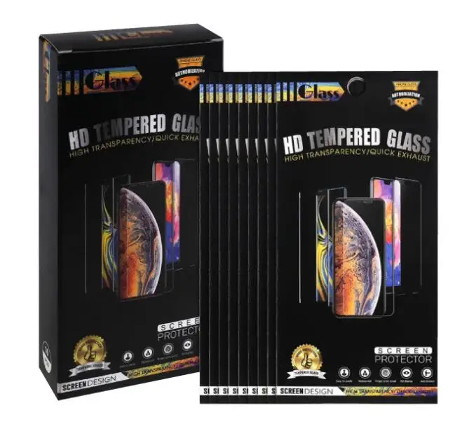 100-200pcs Universal Tempered Glass Paper Retail Package Box For iphone 12 13 14 Samsung Htc lg Screen Protector Film
