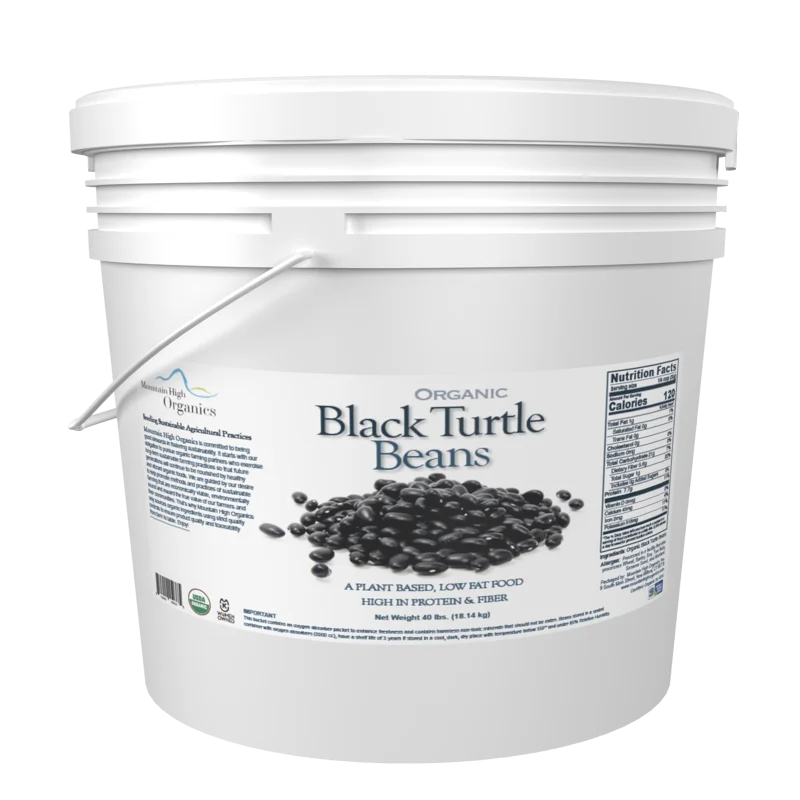 

Organic Black Turtle Beans 40 lb. Emergency Food Storage Bucket