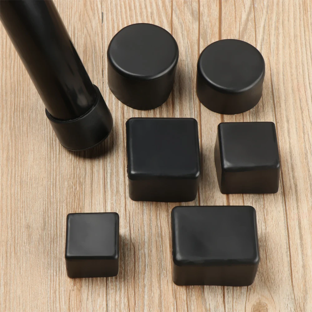 

4pcs square silicone chair leg caps Non-slip Table Foot dust Cover Socks Floor Protector pads pipe plugs furniture leveling feet