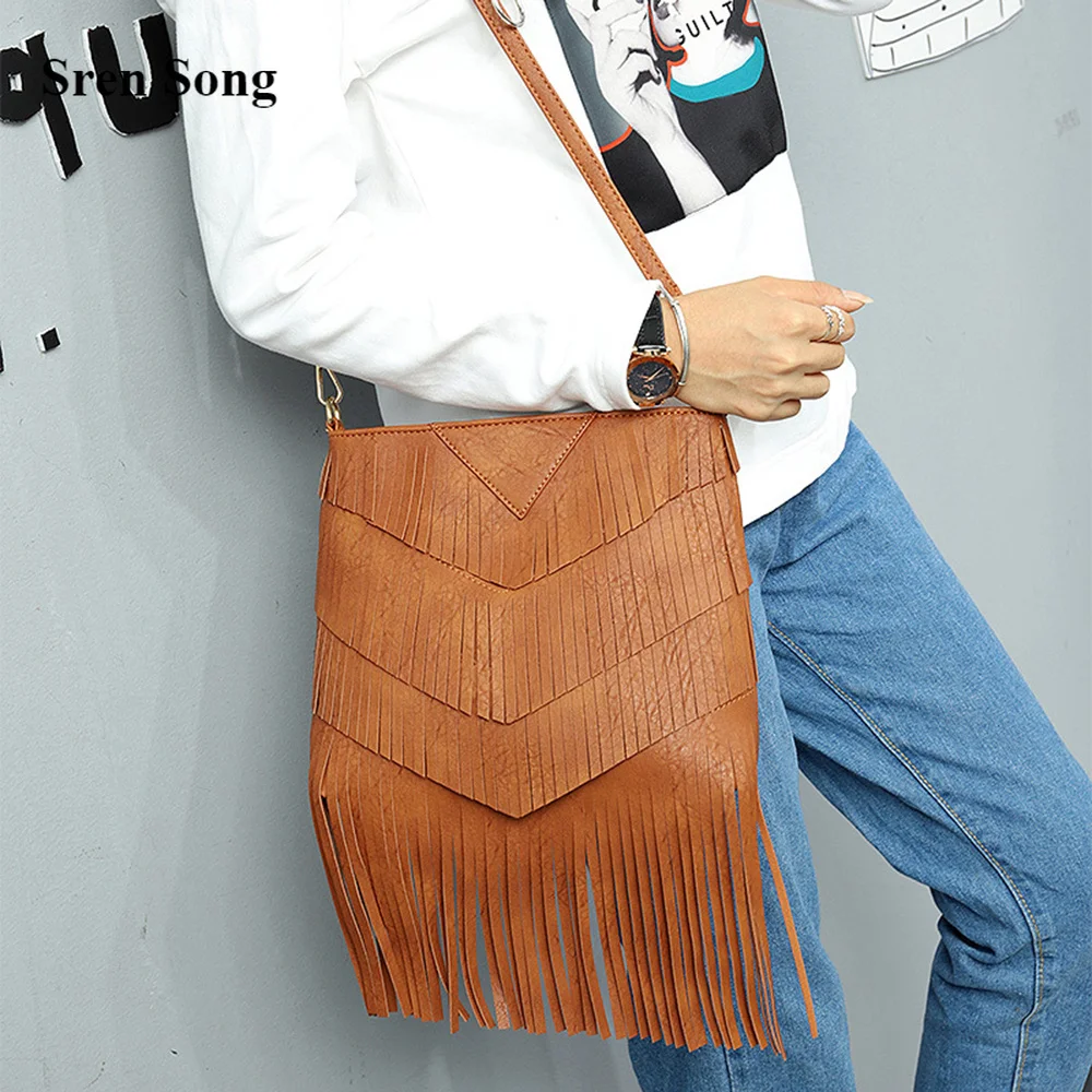 

Женские темпераментные тонкие длинные сумки через плечо с кисточками для женщин, однотонные сумки-мессенджеры 2022, вертикальные квадратные однотонные сумки