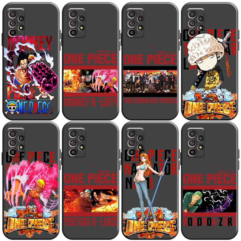 

Japanese Anime ONE PIECE Phone Case For Samsung Galaxy A01 A02 A10 A10S A20 A22 4G 5G A31 Back Carcasa Liquid Silicon Funda