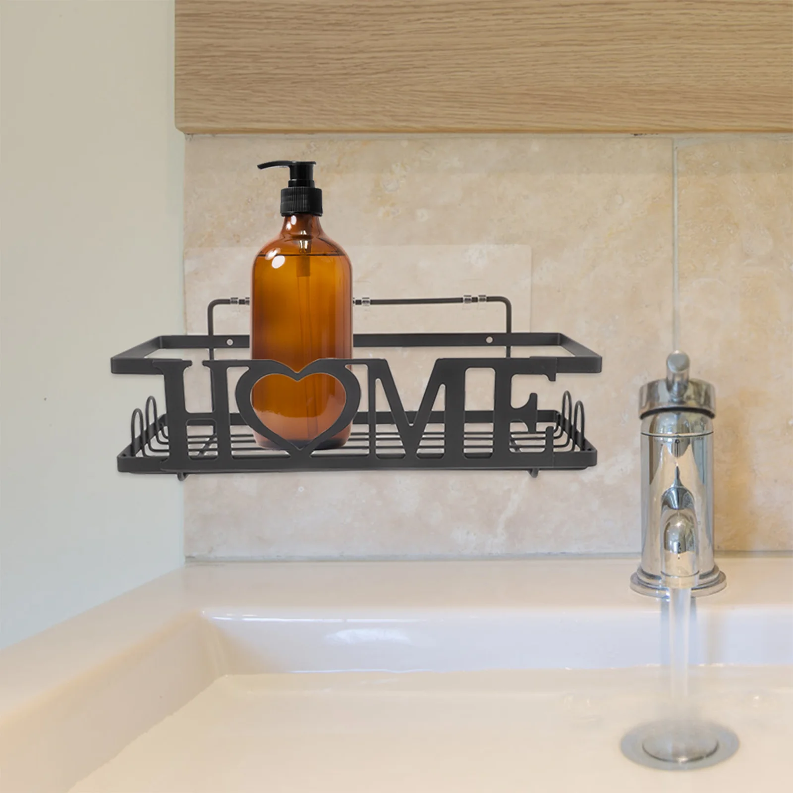 

Shower Basket Shelf Bathroom Organizer Towel Rail Wall Mounted Metal Wire Storage Rack Hanging Household Kitchen