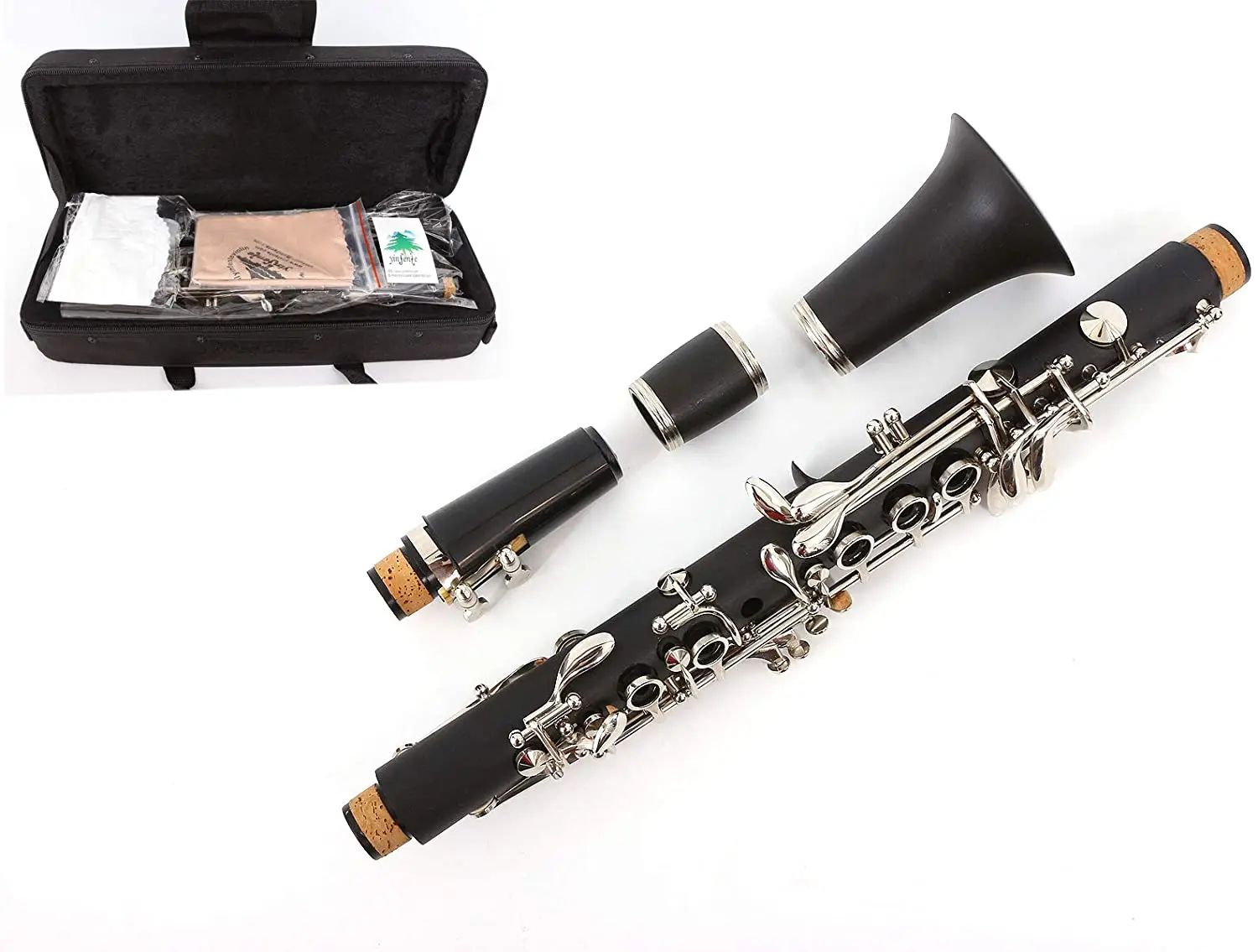 

Yinfente Professional Clarinet Eb Key Clarinet E Flat with Black Bag Good Ebonite Wood